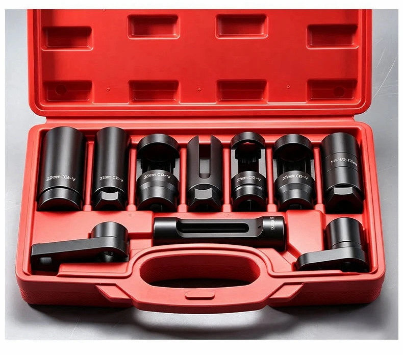 3/5/7/10-teiliges Sauerstoffsensor-Steckschlüssel-Set, Sauerstoffsensor-Entfernungswerkzeug-Kit, 3/8" & 1/2" Antrieb, zum Entfernen und Einsetzen von Sauerstoffsensoren – Detail 7
