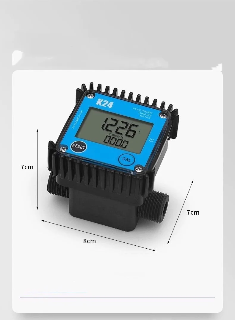 Micro 1/2'' Flow Meter  0.1-7L/Min Geared Digital Display Diesel Hydraulic Oil with pagoda 6mm 8mm 10mm 12mm 20mm - Image 4