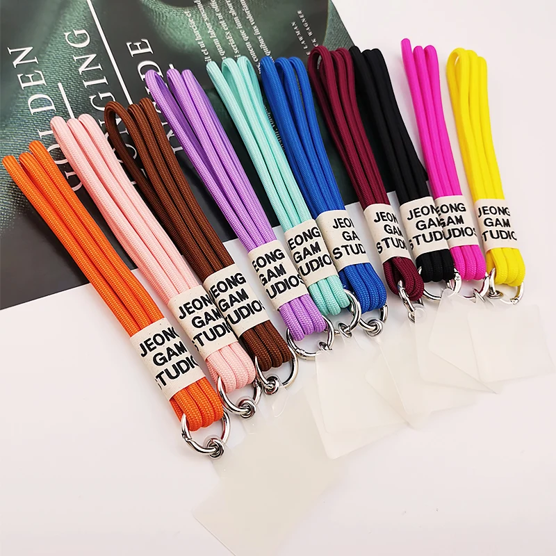 

Three-strand Mobile Phone Lanyard Short Wrist Outdoor Mountaineering Portable Lanyard with Phone Clip Universal Anti-lost Sling