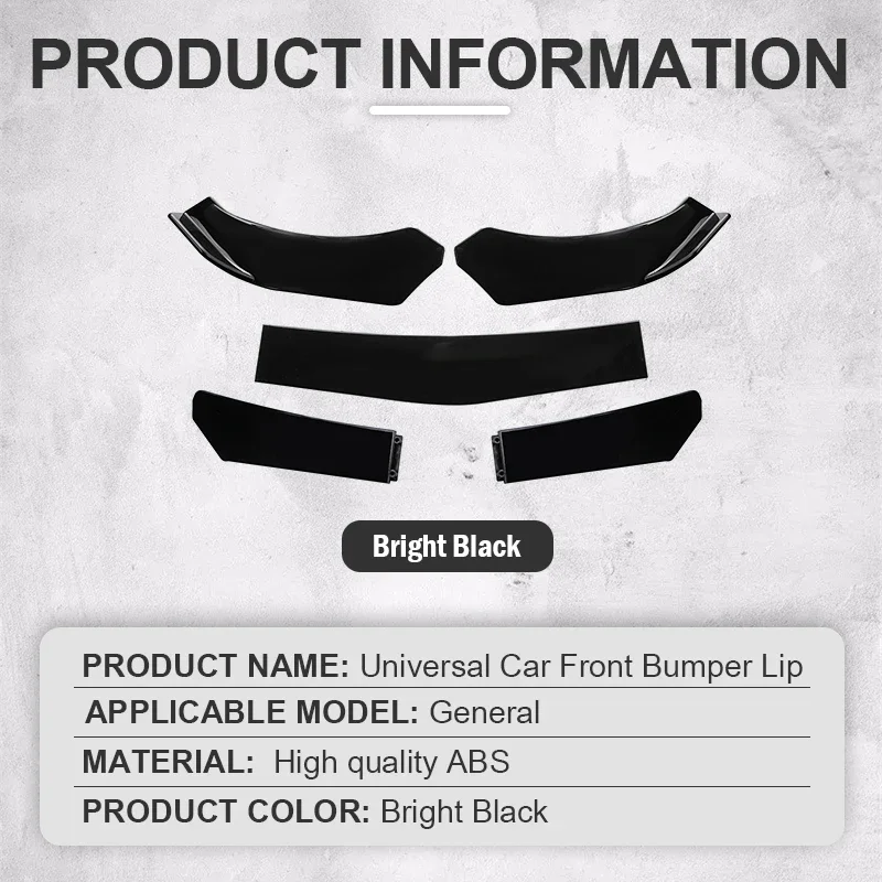 5-teiliger Universeller Auto-Frontstoßstangen-Separator, Stoßstangenlippen-Bodykit, Duck-Lip-Separator für BMW, Benz, Volkswagen, Honda – Detail 2