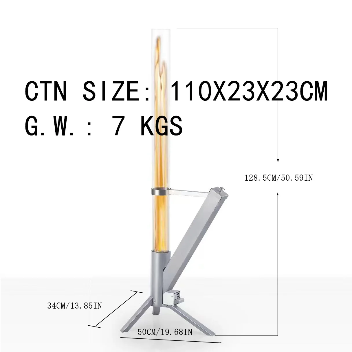 Home Heating Rocket Stove, Portable Outdoor Glass Heating Stove for Camping, Stainless Steel Particle Stove Efficient Heating