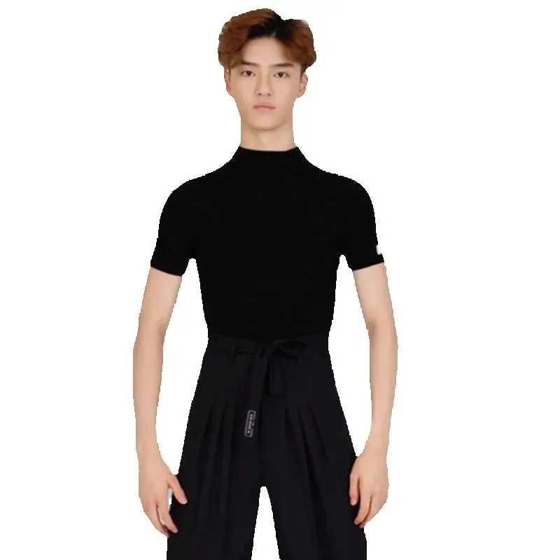 Costume de danse de salon pour enfants, haut de danse latine à manches courtes, pantalons de danse modernes pour garçons, vêtements d'entraînement de danse latine SL13462