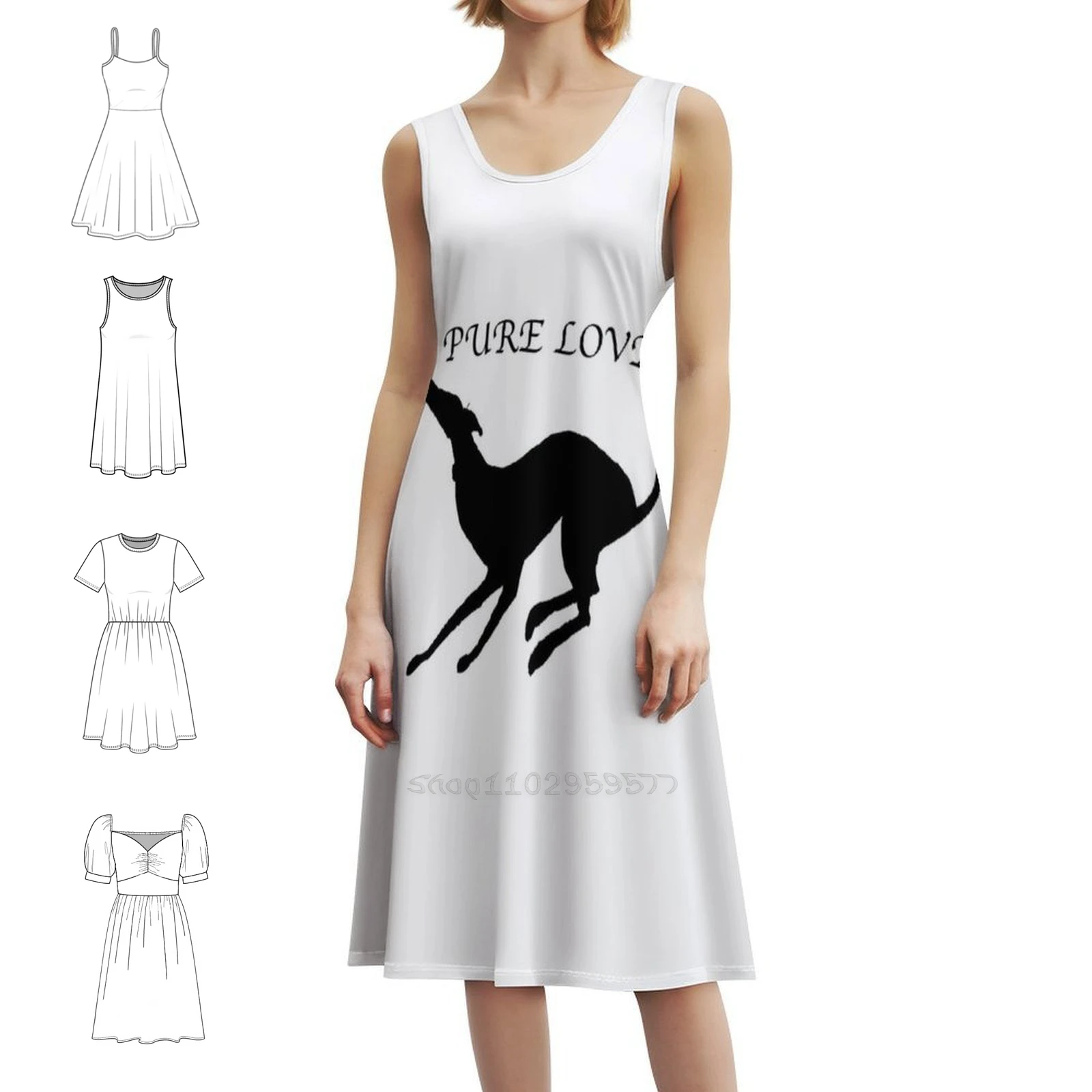 فستان السلوقي G707 على الطراز الكوري للنساء فستان كاجوال أنيق للحفلات أو الارتداء اليومي عيون تبدو السلوقي الوبت مان الأفضل