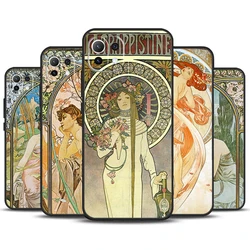 Alphonse Mucha Painted Case For POCO X6 Pro M6 X5 X3 Pro M5s F3 F5 Xiaomi 14 13 Ultra 12 Lite 11T 12T 13T Pro Cover