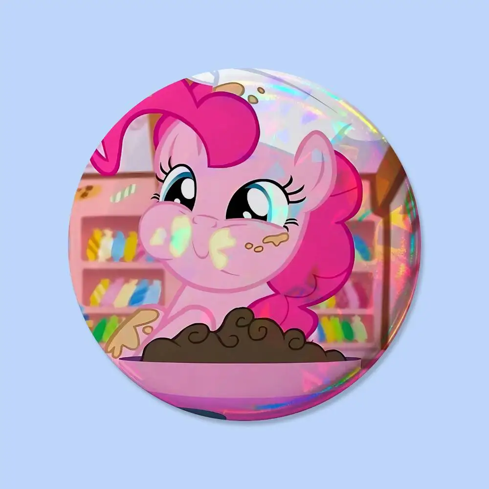 P-Pinkie P-PieS Niedliche Abzeichen 25 32 44 58 75 mm Runde Cosplay-Pins Taschendekoration Fans Sammlerstücke Freunde Geschenke Brosche Souvenir – Detail 8