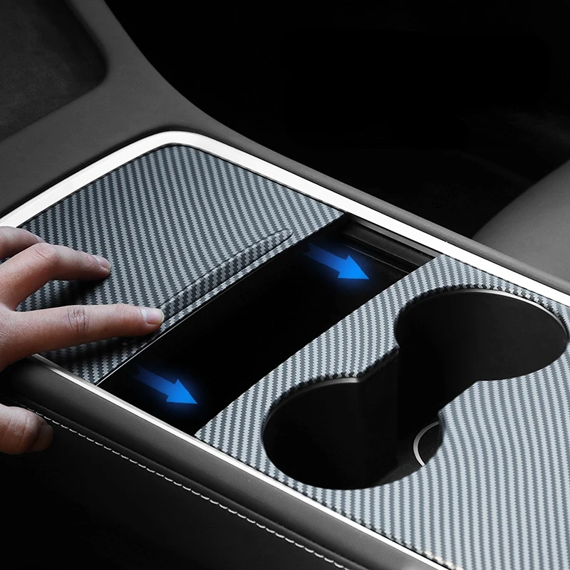 For Tesla Model Y/3 Central control water cup panel protective frame car refitted interior accessories