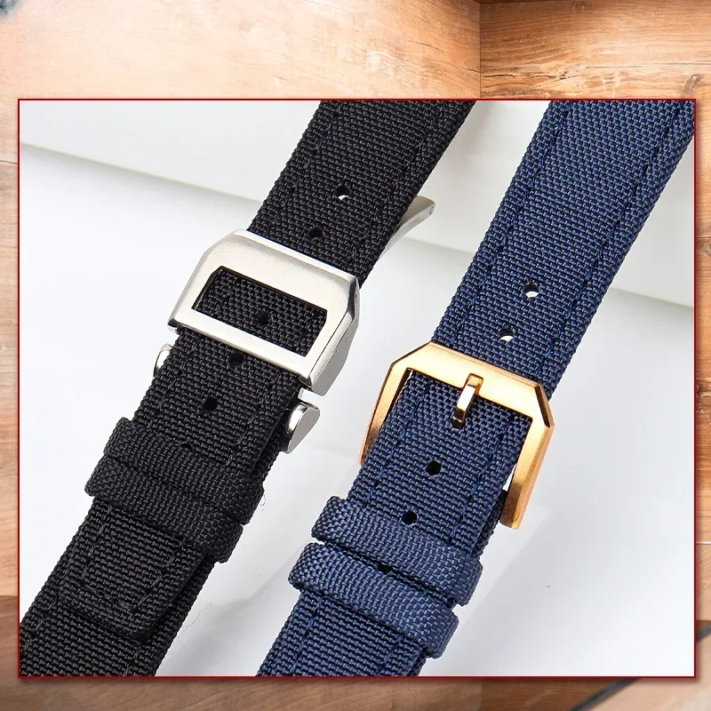 ผ้าใบไนลอนนุ่ม Cowhide นาฬิกาสําหรับ IWC Portofino นักบินโปรตุเกส 20/21/22 มม.Underskin สายนาฬิกาหนังแท้