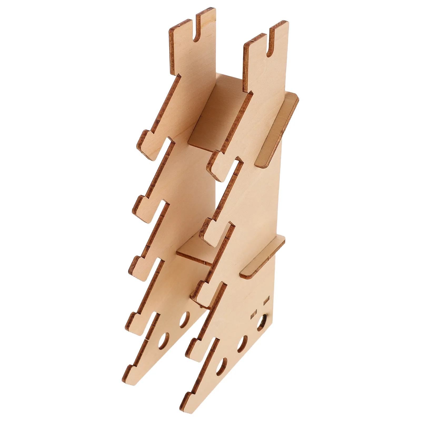 Fingerboard Display Shelf Wooden 5-Tier Rack for Mini Skateboard Collection Organization Storage Floor Stand Decorative Wood