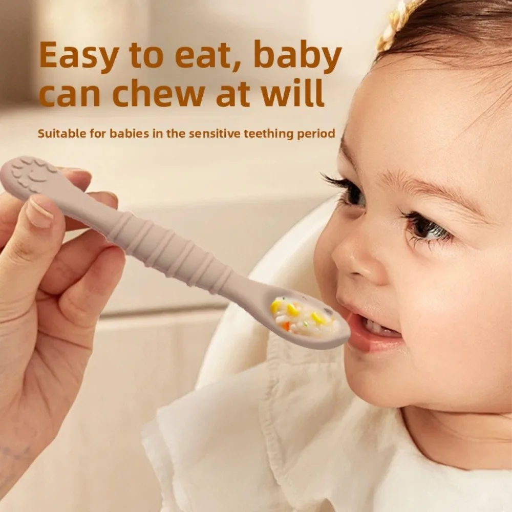 

Силиконовая ложка-вилка для рисовой каши, детская обучающая ложка для еды, креативная силиконовая ложка для домашнего использования