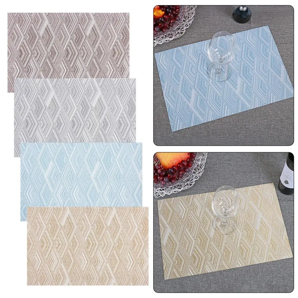 PVC Placemats, Simple Heat Resistant Table Mats for Dining Table, Washable Reusable Stain-proof Kitchen Mats