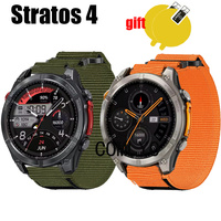For Zeblaze Stratos 4 Smart watch Strap Nylon Canvas Sports soft Band Women men Outdoor Belt Screen protector film