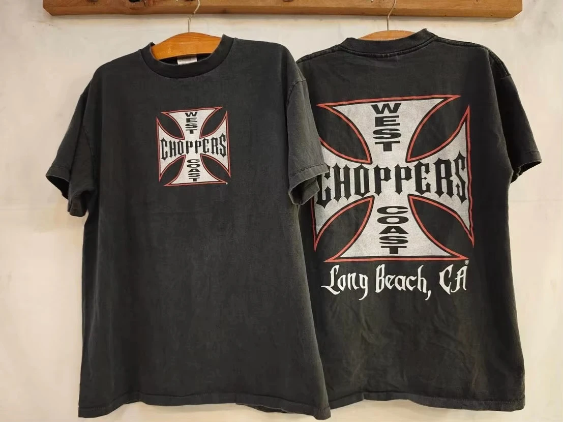Vintage West Coast Choppers Maltese Cross Graphic Tee Cotton Mens Womens T-Shirt Summer Streetwear