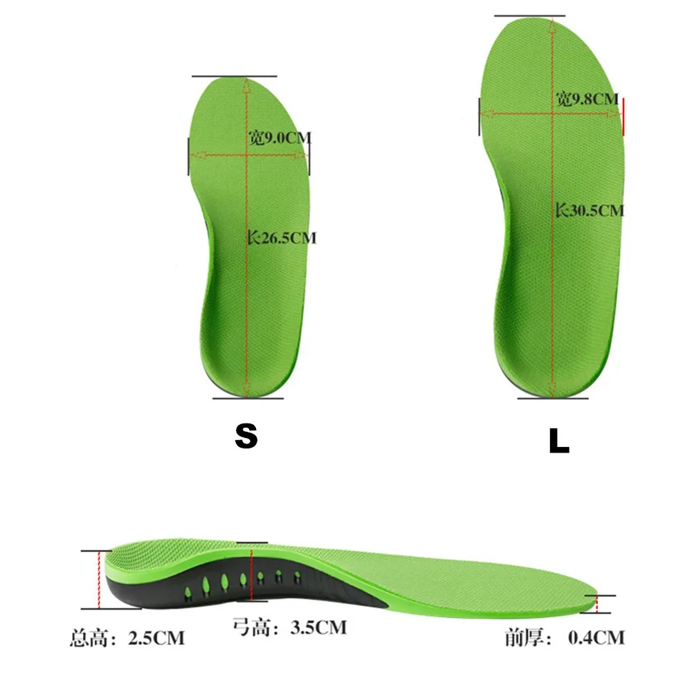 2pair Sports Arch Support Insoles Shock Absorption Orthopedic Flatfoot Insoles Elastic Wear-Resistant Foot Pad for Feet Comfort