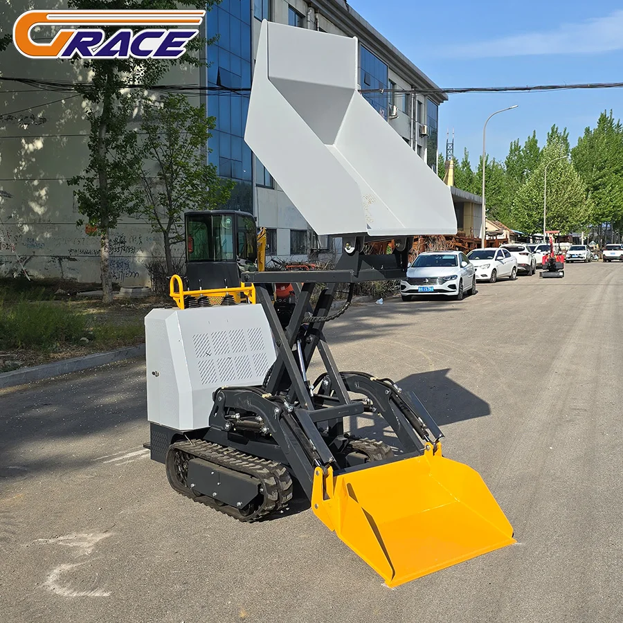 عالية الأداء 1000 كجم منجم زراعي مجنزرة الناقل قلابة قلابة زاحفة صغيرة #3