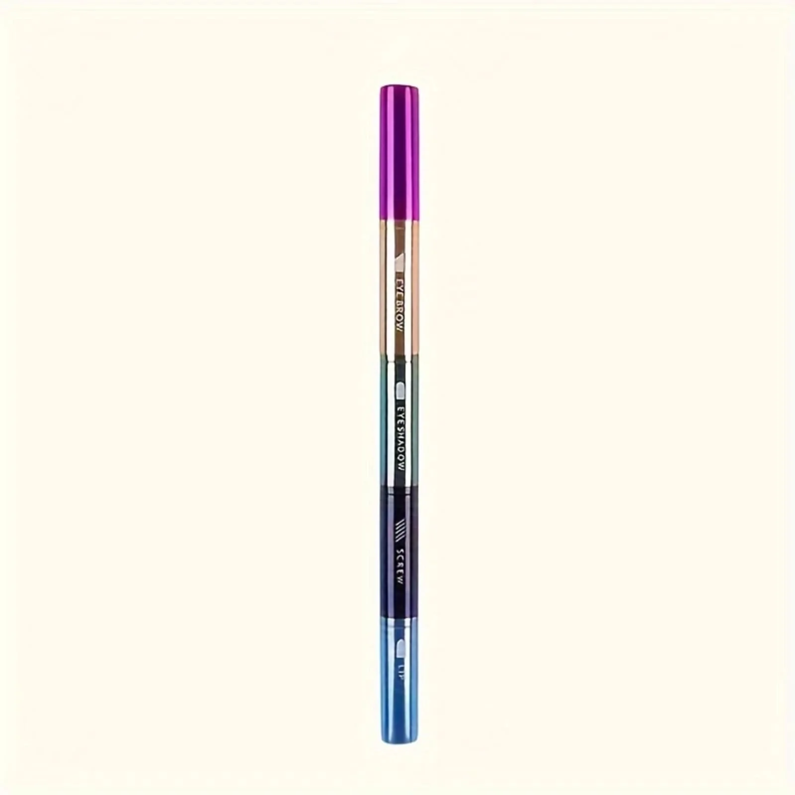 Pennello per trucco 4 in 1 Ombretto staccabile Vite per sopracciglia Pennello per labbra per fondotinta Correttore Strumenti portatili per trucco da viaggio