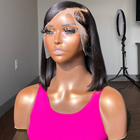 Short Bob Wigs Bone Straight 13x4 13x6 Hd Lace Front Wig Pre Cut 7x5 Glueless Wig Human Hair Ready to Wear And Go 250% Density