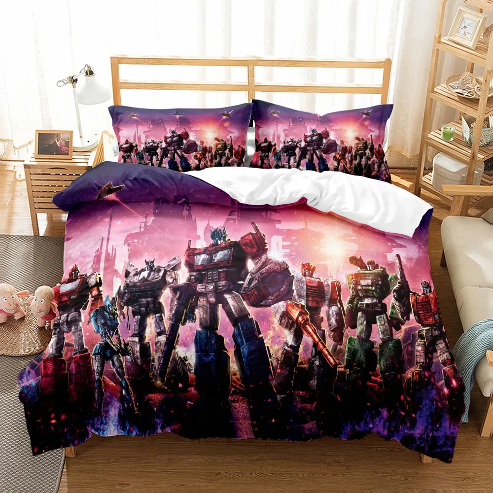 Boys Robots Bedding Set King Queen Double Full Twin Single Size cybertron Bed Linen Set