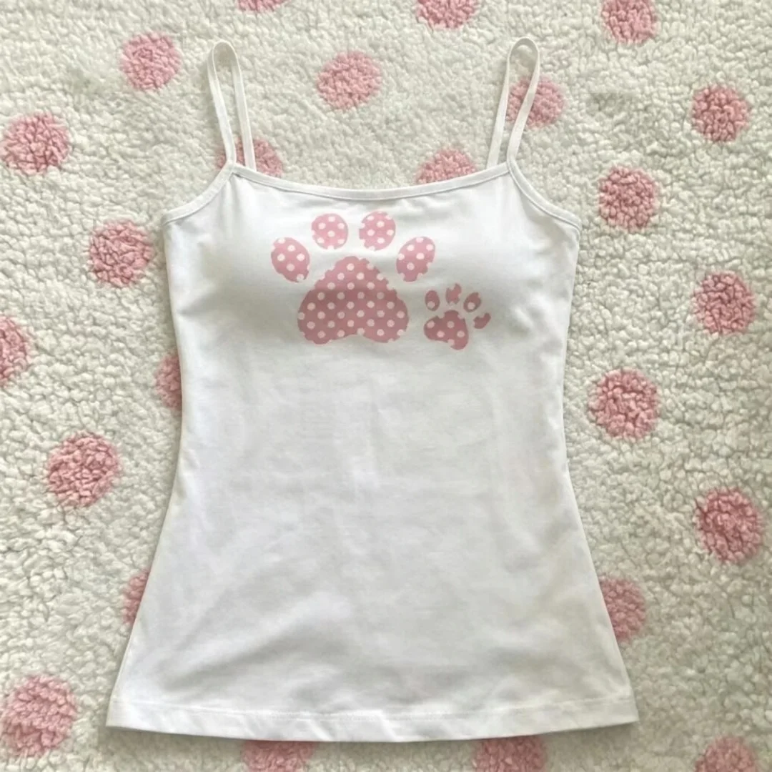 2000s Y2k Tops With Suspenders Vintage Clothing Top Y2k Clothes Women Where Are You Harajuku Women's Tanks & Camis Cute Kids