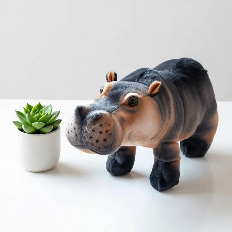 30-40cm Realistic Hippo Plush Toys Stuffed Animal Hippo Pillow Soft Hug Sleeping Kawaii Doll Perfect Birthday Gifts Kid Girl Boy