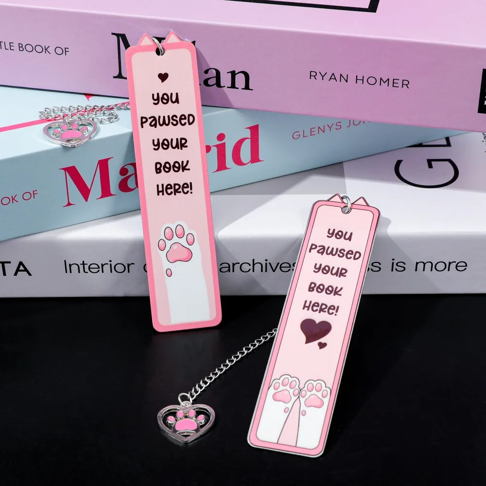 Cute Cat Stainless Steel Bookmark YOU PAWSED HERE Reading Lover's Book Accessory Birthday Gift for Cat Lovers Christmas Gift