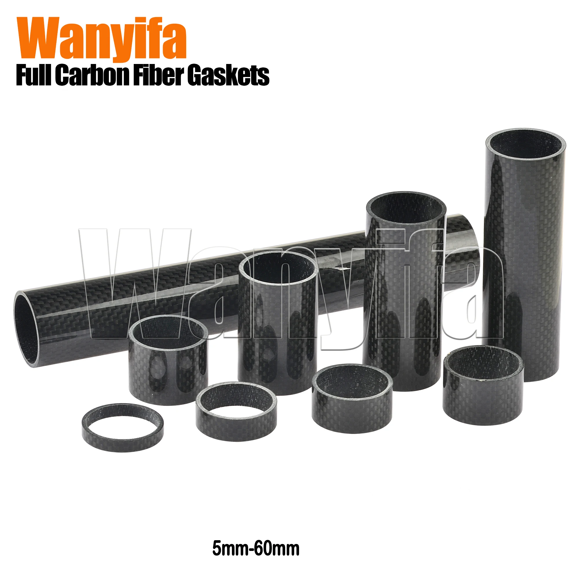 Wanyifa Full Carbon Fiber Gaskets 5mm-60mm Bicycle Fork Gasket MTB Headset Stem Spacers for Bicycle Accessories