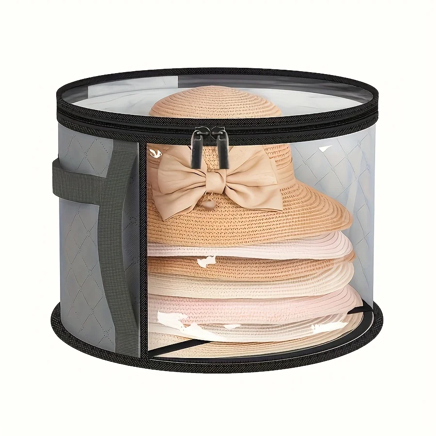 Extra große faltbare Hutaufbewahrungsbox – langlebiger Vliesstoff, schmutzabweisend, mit klarem Sichtfenster, perfekt für Cowboy – Detail 6