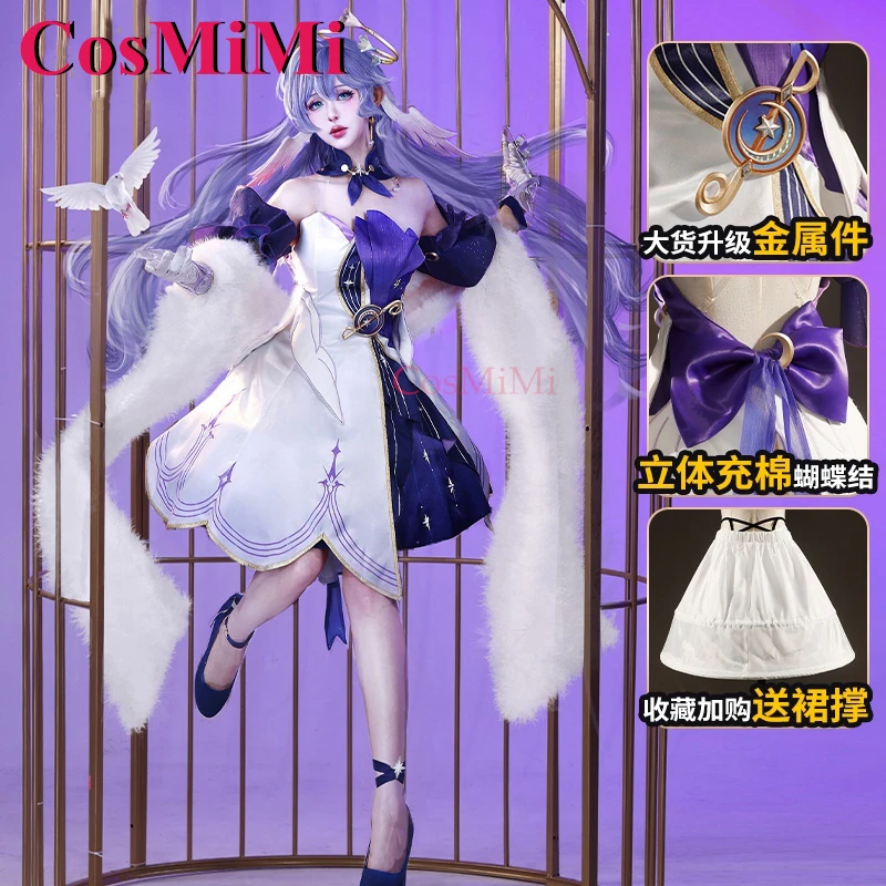 CosMiMi Robin Cosplay Game Honkai: Star Rail Costume Fashion Sweet Dress Outfit Full Set Carnival Party Role Play Clothing S-XL