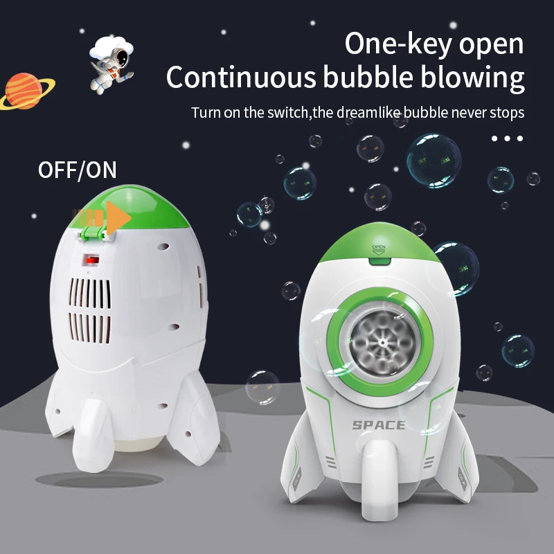 JET Rocket Bubble Machine Astronaut Bubble Gun Electric Toys for Kids Wedding Outdoor Party Toy Children's Day Birthday Gifts
