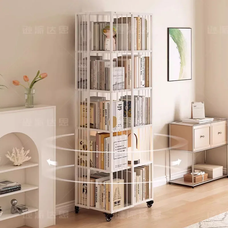 For Cylinder Rotating Bookcase Exsesor Expandors Room Deskyop Rotating Bookcase Corner Libreros Para Habitacion Modern Furniture