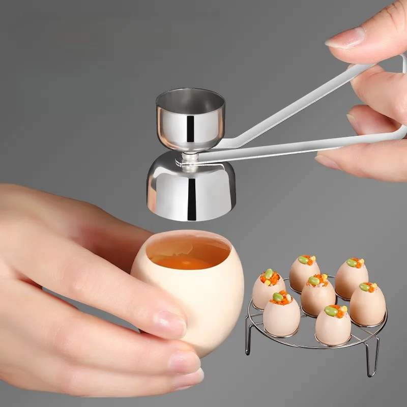 Egg Opener Egg Cutter Stainless Steel Egg Beating Tool Kitchen Cooking Accessories Tools Creative Gadgets 2-in-1 egg beater