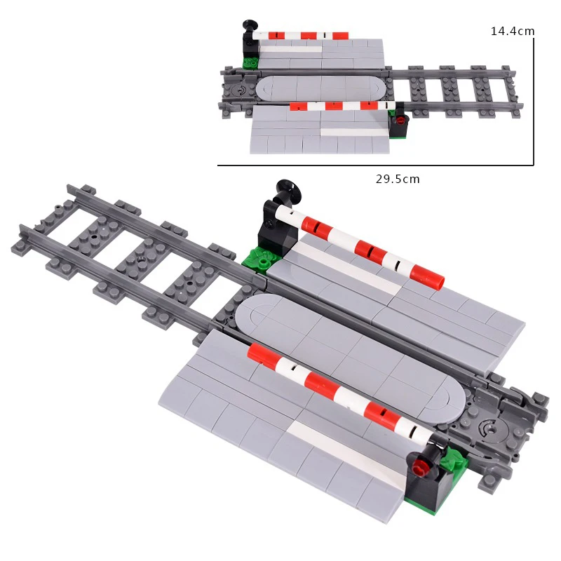 MOC Creative Expert Ideas City Train Railing Crossing Railway Express Bricks Building Blocks DIY Toys for children gifts