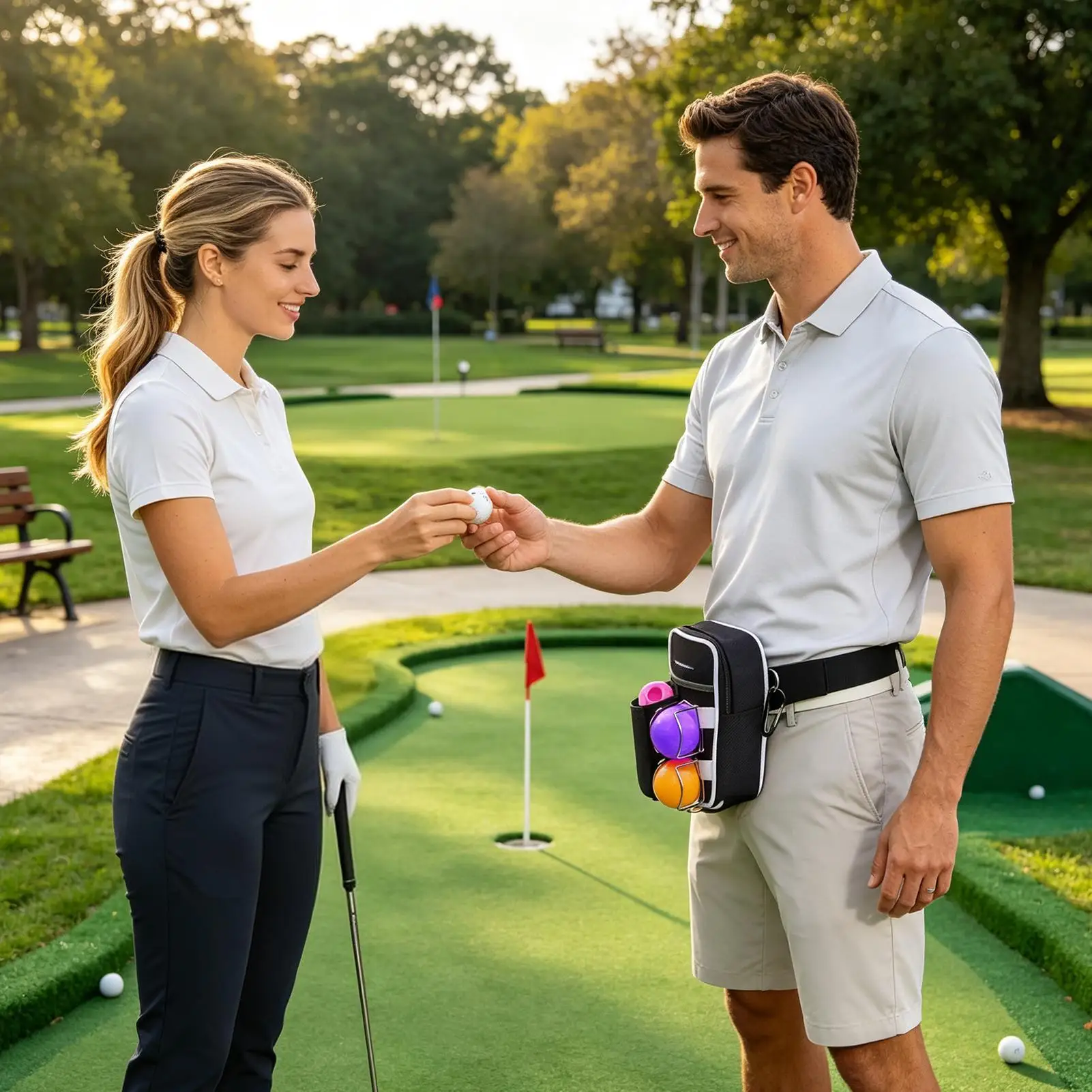 Golf Fanny Pack Travel Golfing Storage Organizer Bag Golf Ball Tee Carry Pouch For Men Beginners Kids Amateur Golfers Outdoor