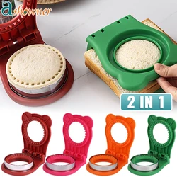 Sandwich Cutter and Sealer Flip Sandwich Cutting Tool for Kids Lunch Stainless Steel Blade Circular Sandwich Bread Toast Mold