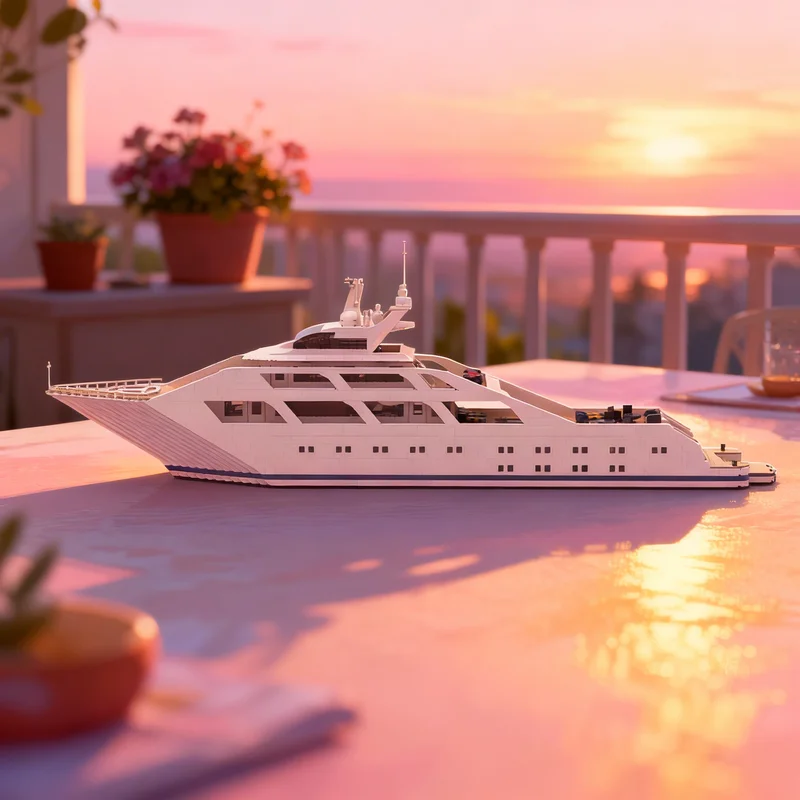 

6297pcs MOC Luxury Super Yacht In Minifigure Boat Model Building Blocks Creative DIY Gift Display Decor Assemble Premium Adult