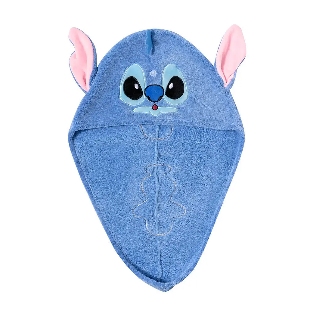 애니메이션 디즈니 스티치 헤어 드라이어 캡 여분의 두꺼운 빠른 건조 롤빵 헤드 샤워 캡 흡입 캡 헤어 드라이어 타올 여자 여자 선물