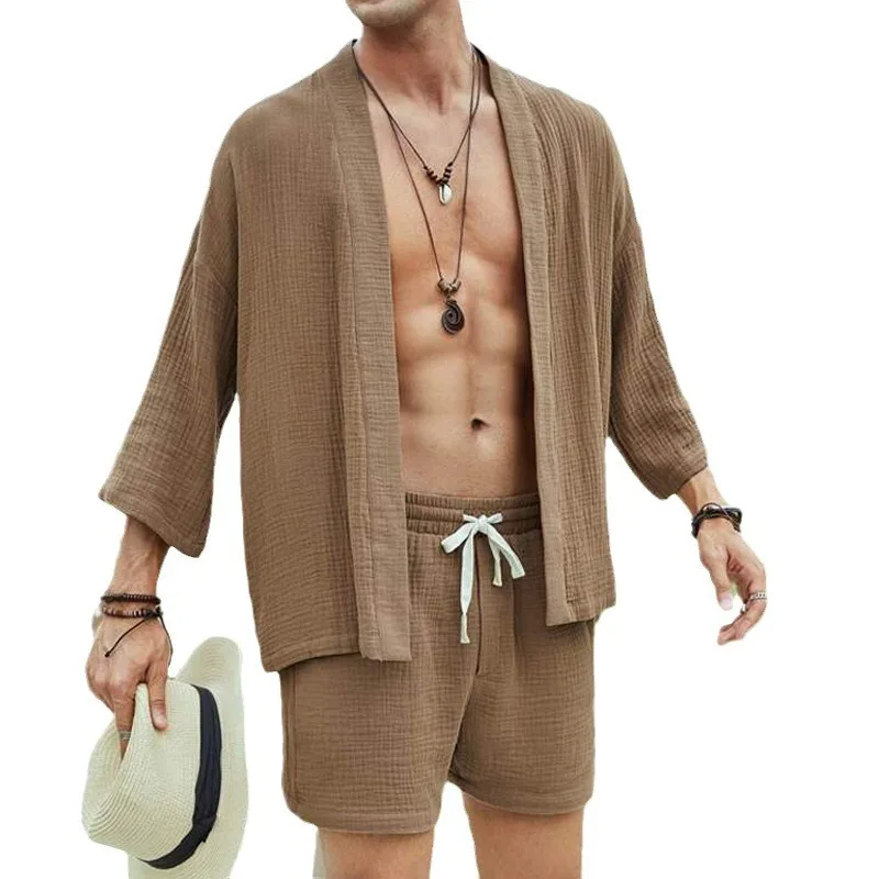 

Мужской комплект Slim Fit Casual orts And Quarter Sve irt Set Spring Season Cotton Fabric ort Sve Футболка и orts Combo