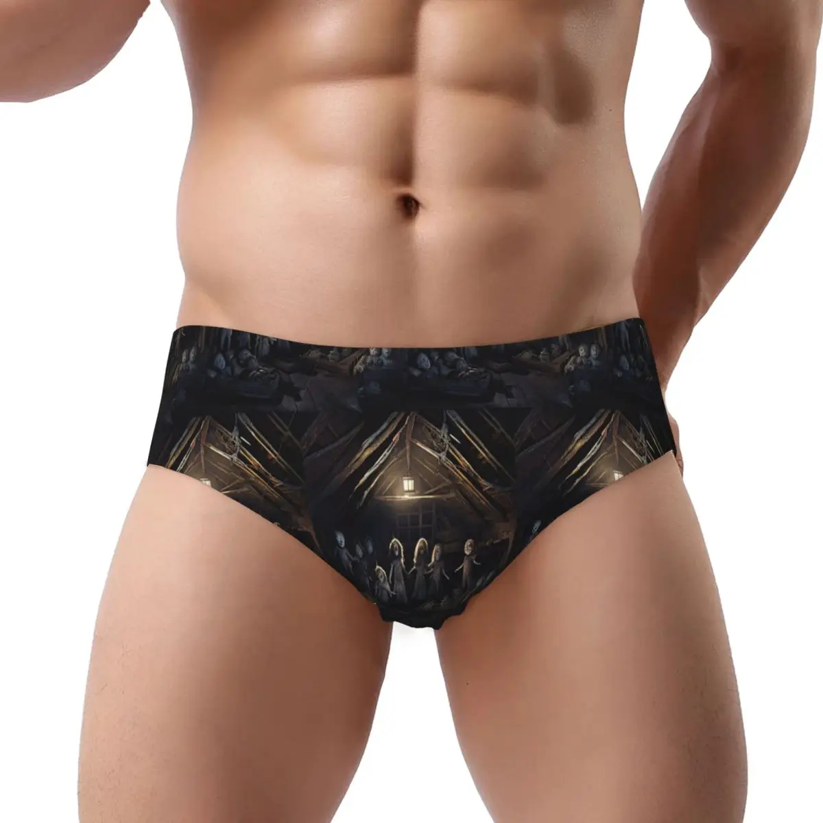 

Haunted Attic With Possessed Creepy Dolls Men Triangle Panties Soft Boxer Underpants Short Underwear for Homme Man Boyfriend