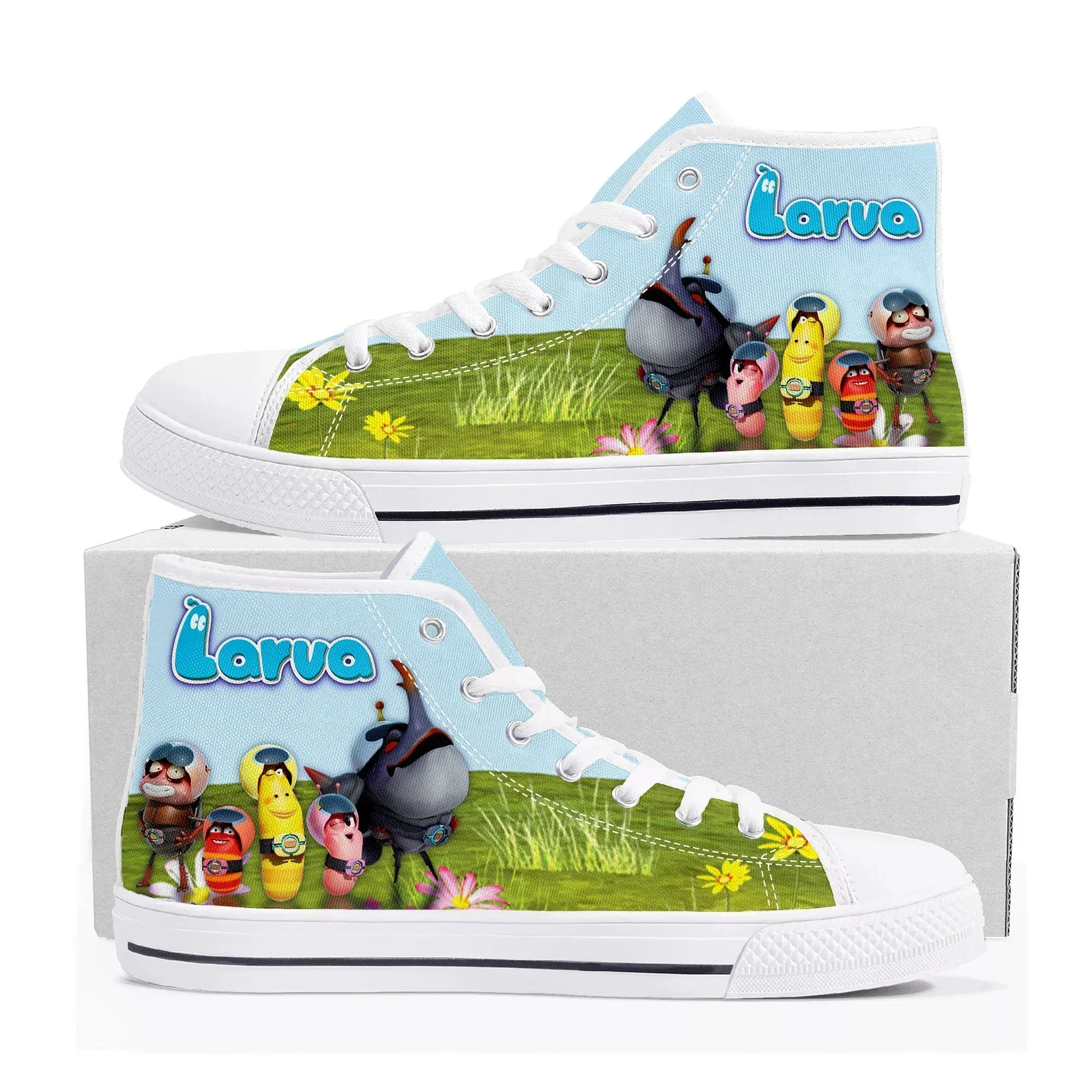 

Larva High Top Sneakers Mens Womens High Quality Canvas Sneaker Anime Cartoon Comics Manga Couple Customized Shoes