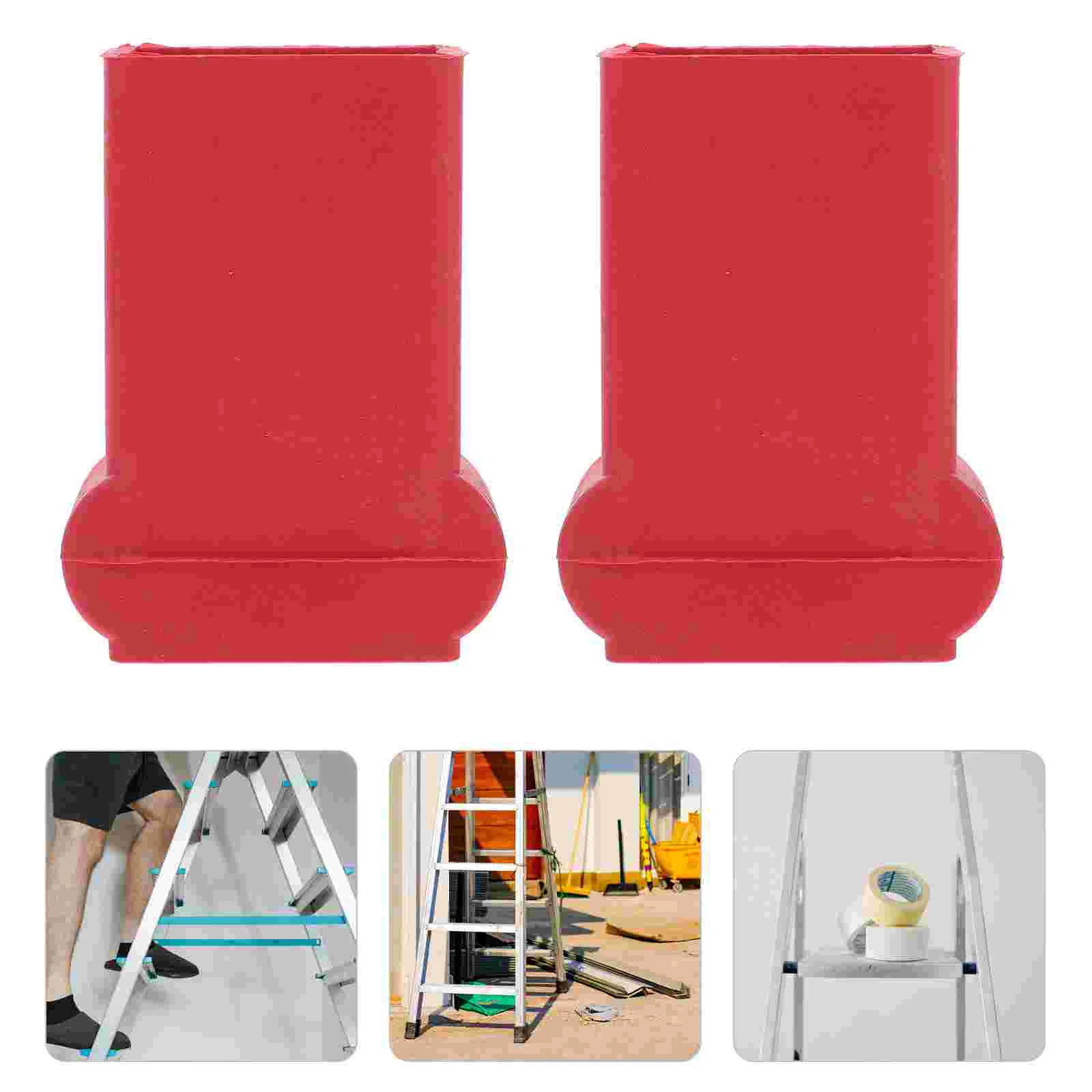 

2 Pcs Ladder Hat Leveler with Rubber Feet Stainless Steel Extension Parts Foot Cover