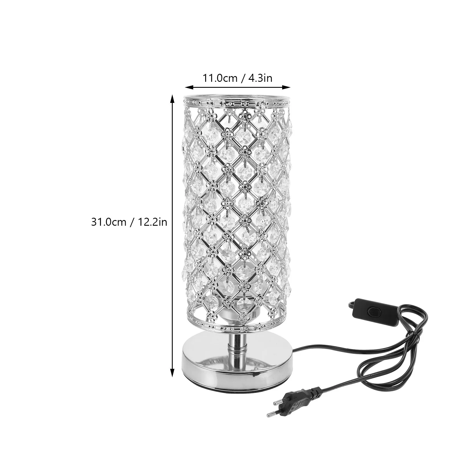 1Pcs Exquisite Crystal Table Lamp Decorative Living Room Desktop Light Unique Indoor Use Household Light Crystal Table Lamp
