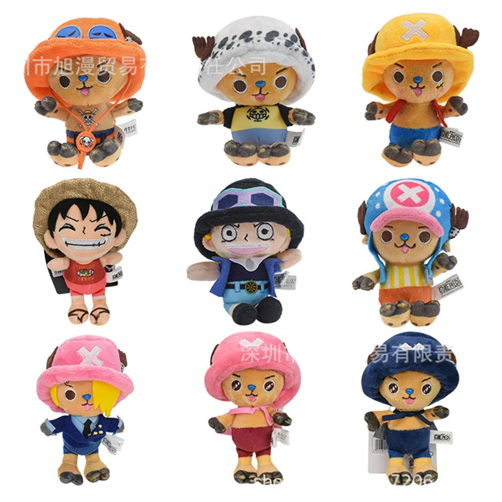 

11CM One Piece Plush Keychain Toy Tony Chopper Luffy Pendant Soft Stuffed Plush Dolls Keychain Handbag Ornaments Dolls Kids Toys