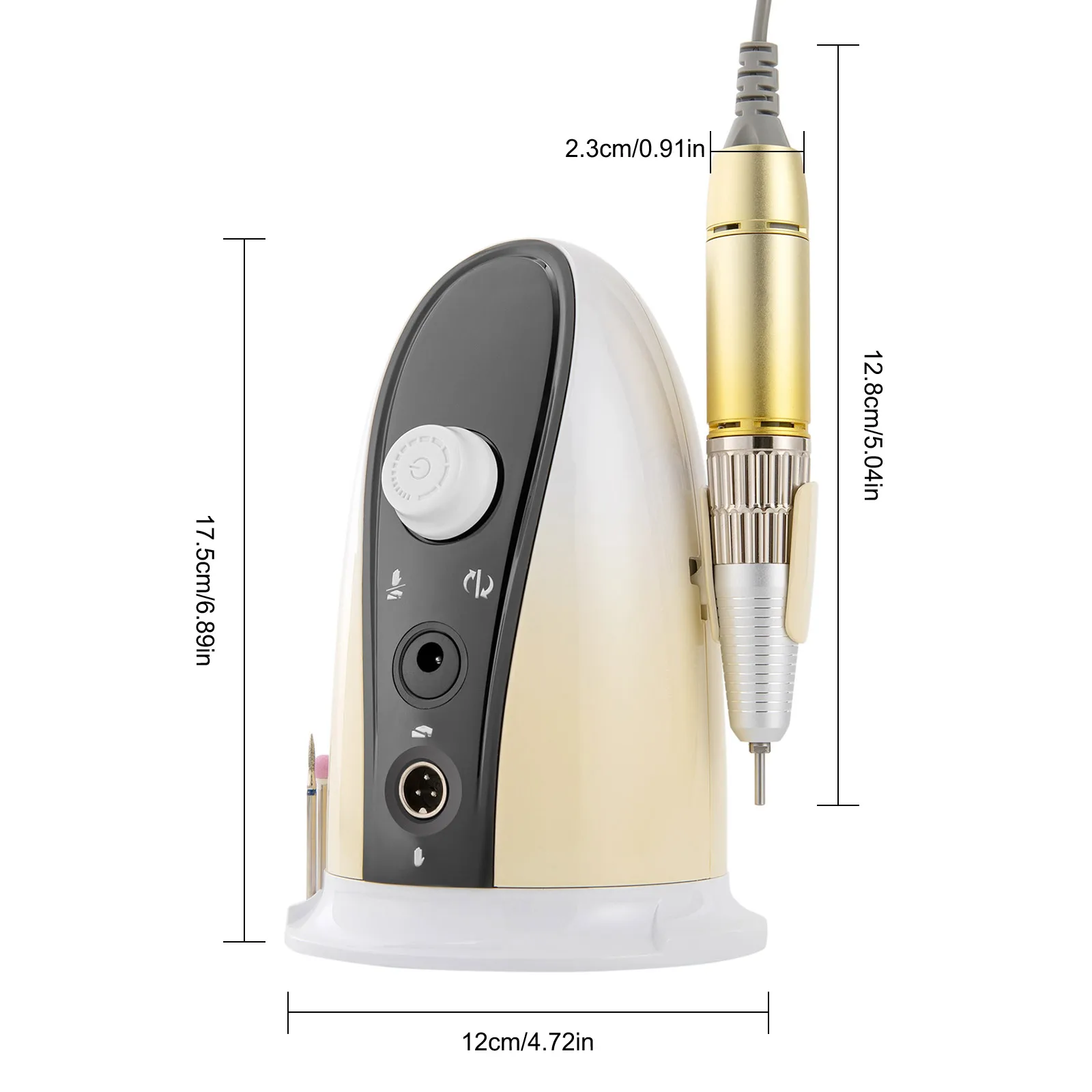 Trapano elettrico per unghie, lima per unghie con supporto per manipolo, strumento per lucidare manicure e pedicure per saloni di bellezza