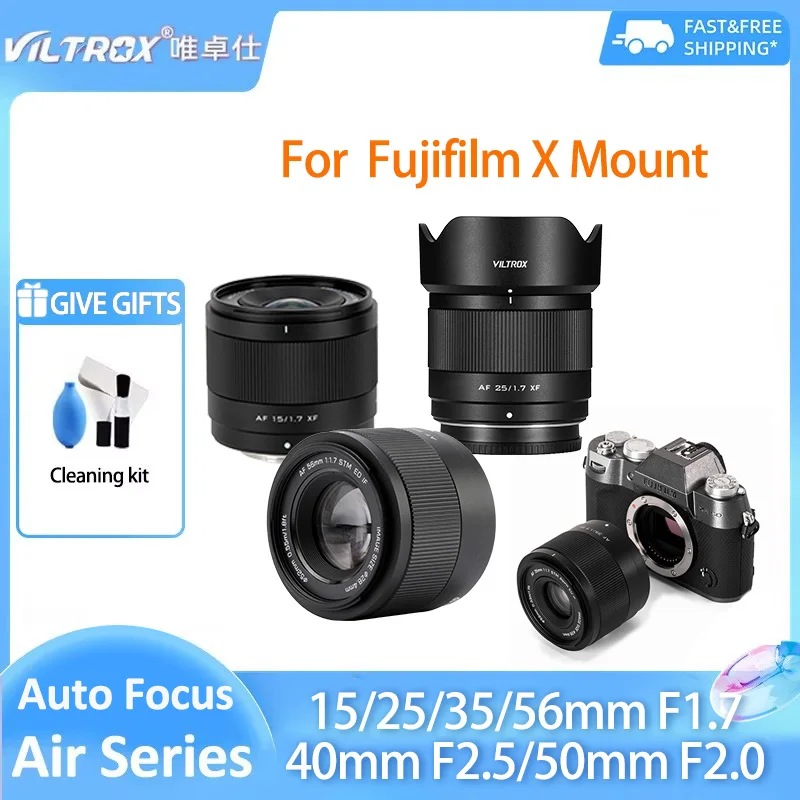 VILTROX AF 15mm 35mm F1.7 50mm F2 40mm F2.5 Air Series automatic Large Aperture fuji X mount Lens for fujifilm xm5 xt3 xt2 x-t30