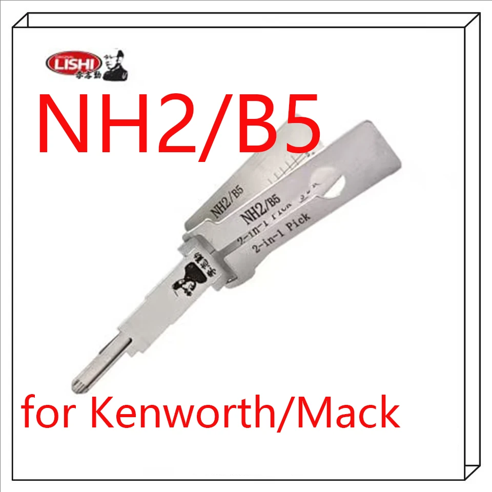 NUEVO 2026 Lishi Herramienta de Cerrajería 2 en 1 (Pick/Decodificador) para Camiones Kenworth/Mack 1656/B5/NH2