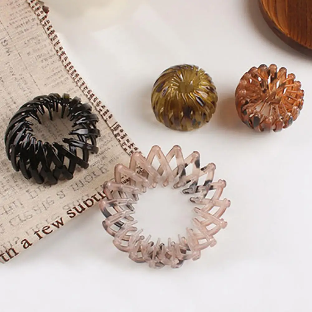 Bird Nest Shaped Bun Hair Claw Expandable Plastic Vintage Geometric Hair Bun Makers Hair Clamps Ponytail Holder For Girls 모발