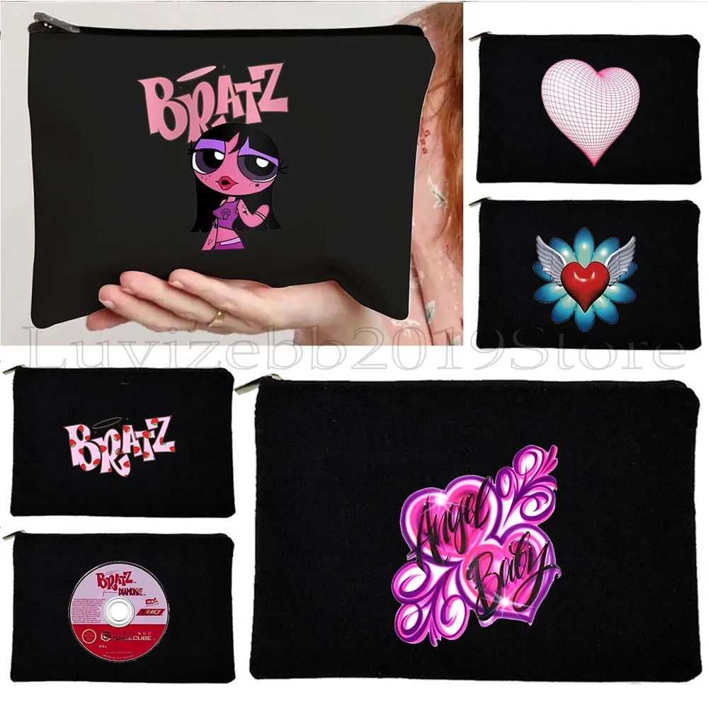 

Y2K AESTHETIC BRATZ BAD GIRLS Harajuku Cartoon Cute Doll Gifts Gothic Canvas Cosmetic Makeup Toilet Bag Pencil Case Zipper Pouch