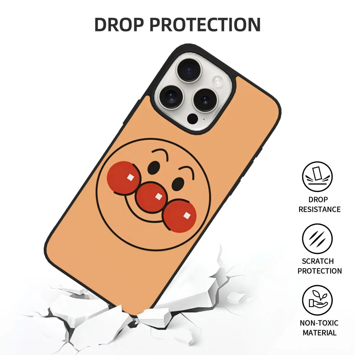 Забавный чехол для телефона Anpanmand с рисунком аниме для iPhone 15 Pro Max, полная защита, задняя крышка из ТПУ