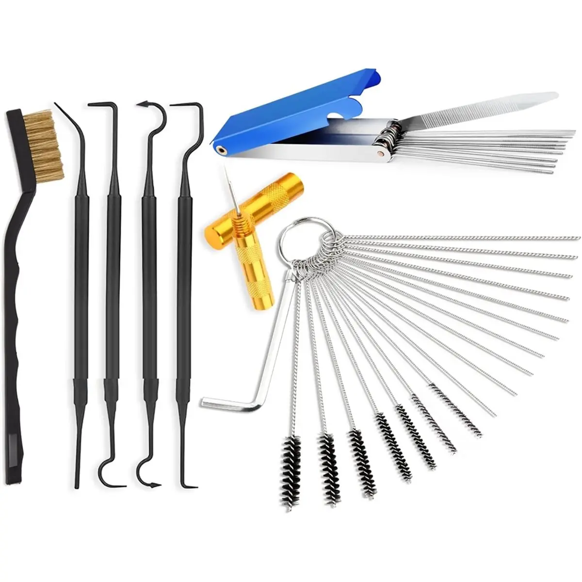B09A Premium Torch Tip Cleaner, Stainless Steel Carburetor Cleaning Kit,for Motorcycle Jet Lawnmower Small Engine Welding
