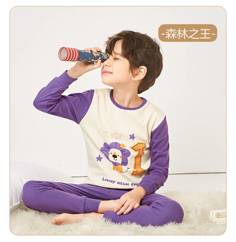 Boys Pajamas Sets 2 to 3 4 5 6 7 8 9 10 11 12 13 Years Cotton Soft Long Sleeve Toddler Boy Pijamas Set Blue Astronaut Pyjamas