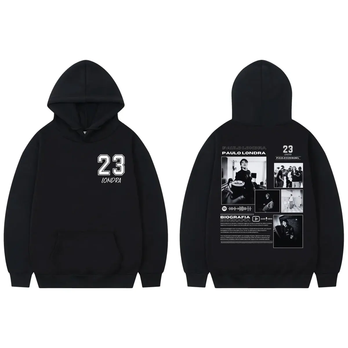 

Rapper Paulo Londra Merch Hoodies Men Women Hip Hop Vintage Hooded Sweatshirts Autumn Winter Casual Fashion Oversized Pullovers
